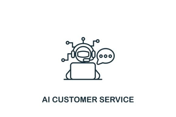 Ai Customer Service Icon for Branding and Marketing Graphics