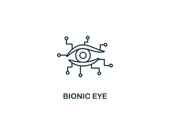 Bionic Eye Icon for Modern Graphics and Icons