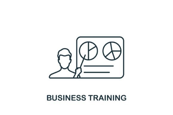 Business Training Icon: A Modern Graphic Asset for Web and Editorial Design