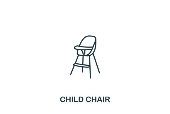Child Chair Icon for Handmade Graphics and Icons