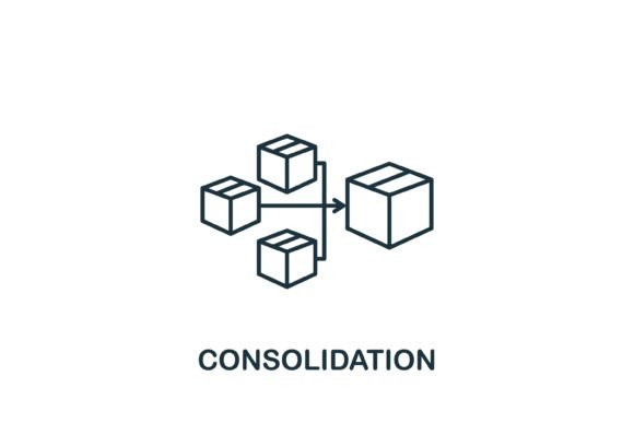 Consolidation Icon for Modern Graphics and Branding