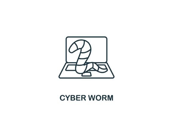 Cyber Worm Icon – A Graphic Design Asset for Handmade Creations