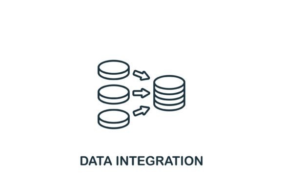 Data Integration Icon for Modern Web Design and Editorial Graphics