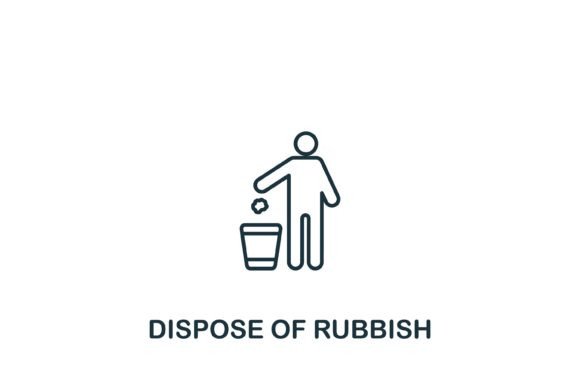 Dispose of Rubbish Icon for Digital Product Creation