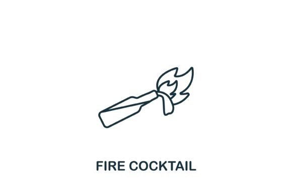 Fire Cocktail Icon for Small Business Branding and Graphic Design