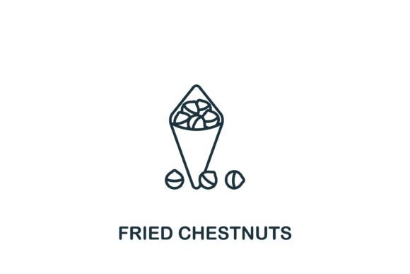 Fried Chestnuts Icon for Local Business Graphics