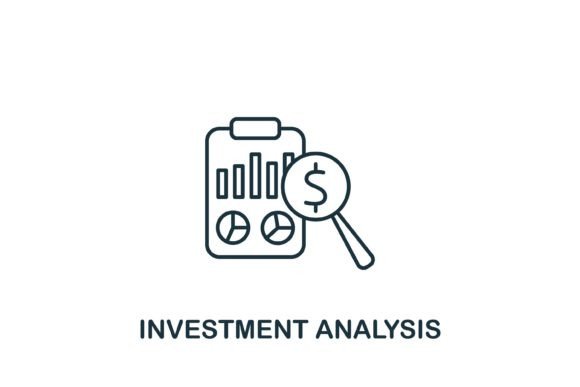 Investment Analysis Icon for Branding and Marketing Graphics