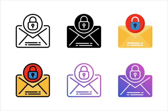 Lock Email Icon for Modern Graphics and Icons
