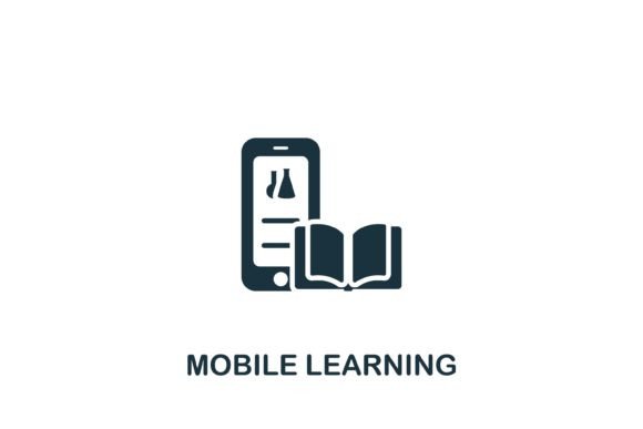 Mobile Learning Icon for Branding and Marketing Graphics