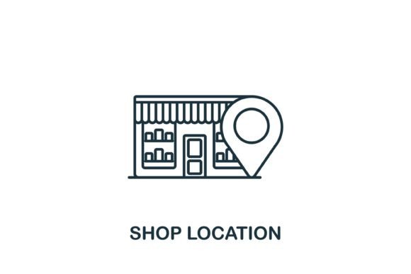 Shop Location Icon for Handmade Business Graphics