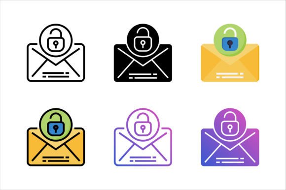 Unlock Email Icon for Modern Graphics and Branding