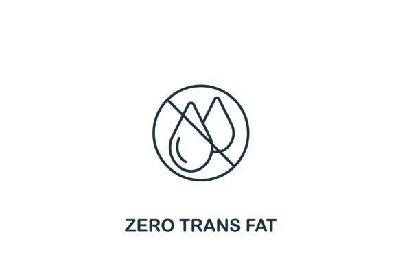 Zero Trans Fat Icon for Web and Editorial Design